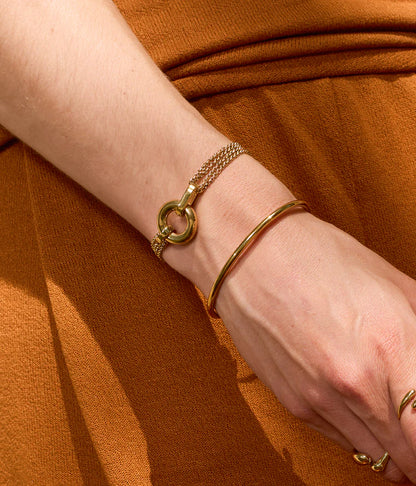 Bracelet jonc San ZAG acier inoxydable doré fin ouvert minimaliste femme Divinity Sète