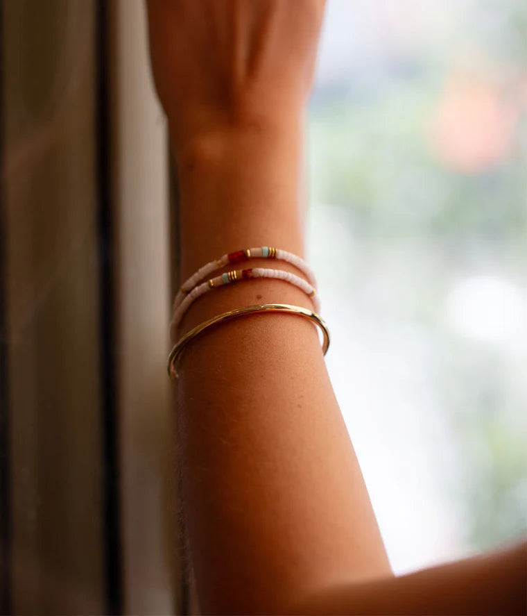 Bracelet jonc San ZAG acier inoxydable doré fin ouvert minimaliste femme Divinity Sète