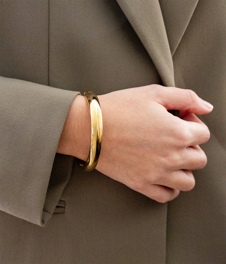 Bracelet jonc Tessa ZAG acier inoxydable argenté ou doré bracelet rigide lisse tendance femme Divinity Sète