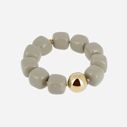 Bracelet Laios ZAG en grosses perles de résine colorée avec perle dorée