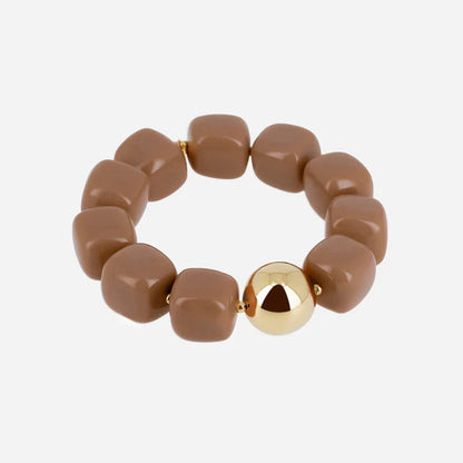 Bracelet Laios ZAG en grosses perles de résine colorée avec perle dorée