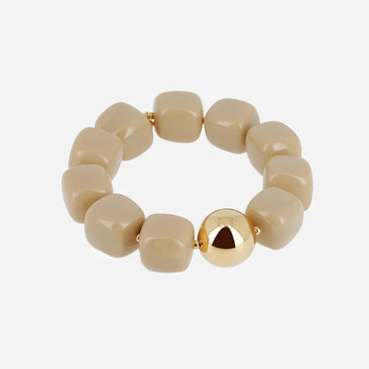 Bracelet Laios ZAG en grosses perles de résine colorée avec perle dorée