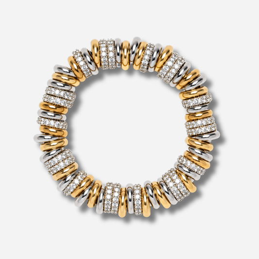 Bracelet Mirage Sigal gold silver avec cristaux blancs – Divinity Sète
