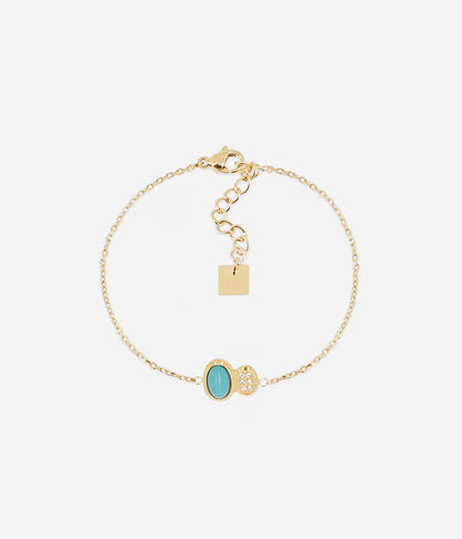 Détail de la pierre ovale du bracelet Nicolosi Zag