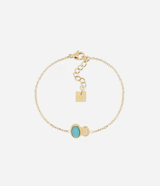 Détail de la pierre ovale du bracelet Nicolosi Zag