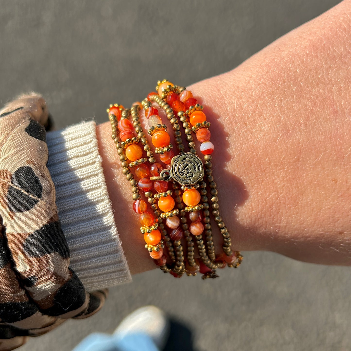 BRACELET - PETITES PERLES ORANGE