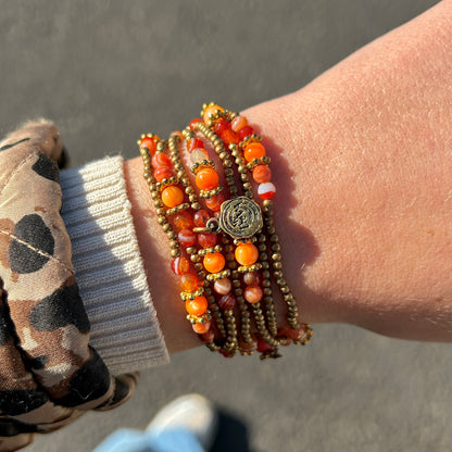 BRACELET - PETITES PERLES ORANGE