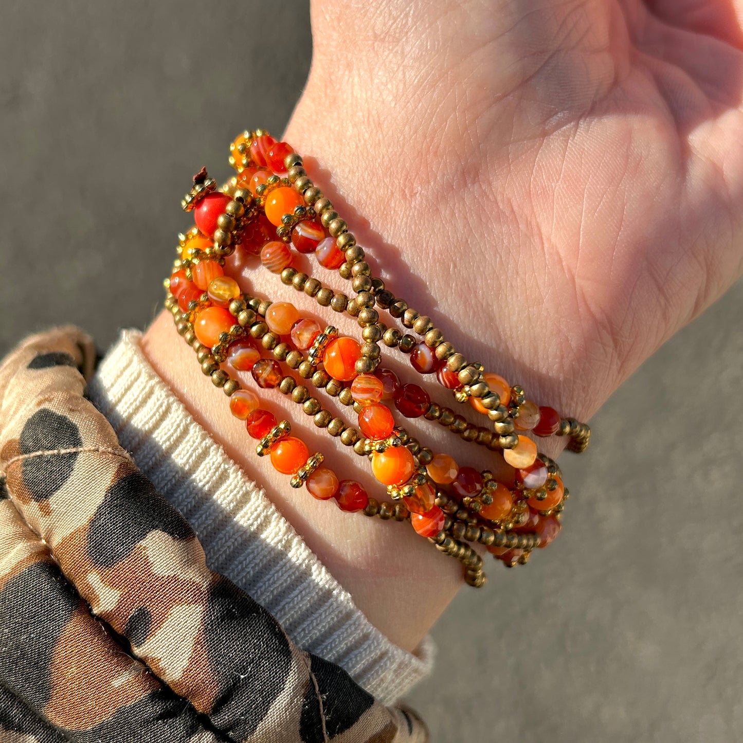 BRACELET - PETITES PERLES ORANGE