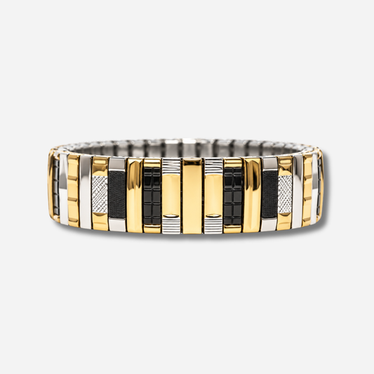Bracelet Sig14 Sigal doré argent noir extensible