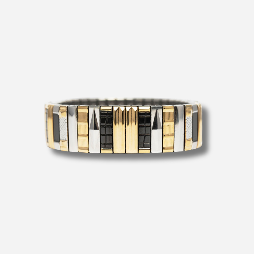 Bracelet Sig14 Sigal doré argent noir extensible