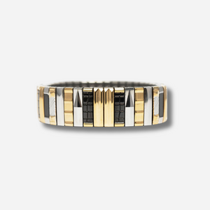 Bracelet Sig14 Sigal doré argent noir extensible