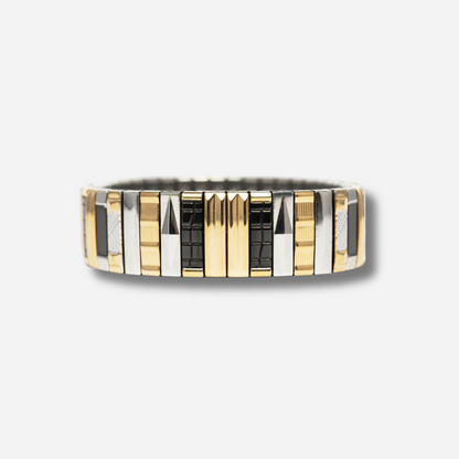 Bracelet Sig14 Sigal doré argent noir extensible
