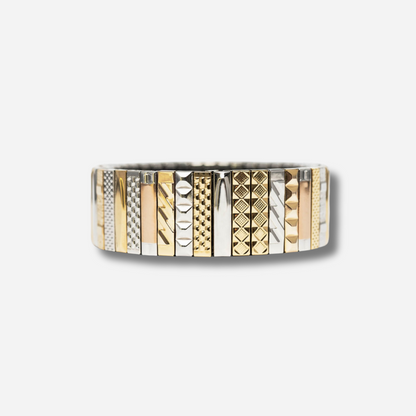 Bracelet Sig18 Mix Gold and Silver Sigal bicolore extensible