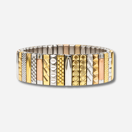 Bracelet Sig18 Mix Gold and Silver Sigal bicolore extensible