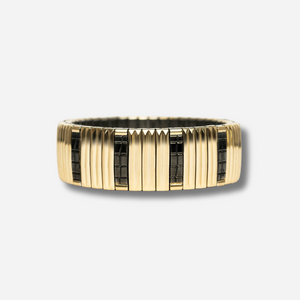 Bracelet Sig18 Stripes Gold and Black Sigal doré noir extensible