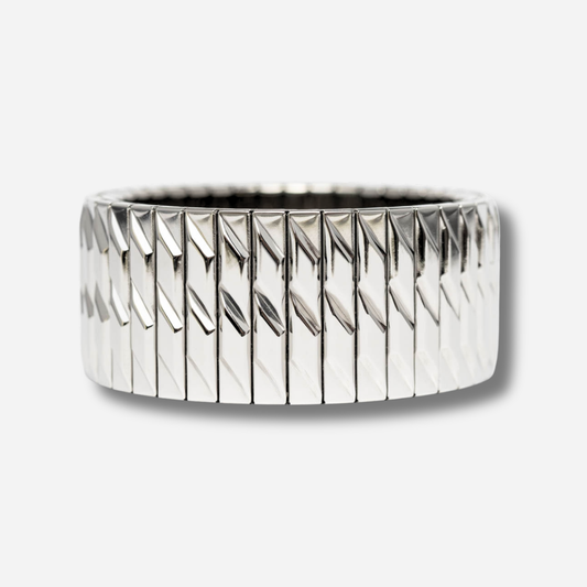 Bracelet Sig22 Silver Sigal argent large motifs géométriques extensible