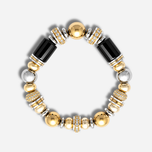 Bracelet Sigal Nefertiti Noir porté – style contemporain