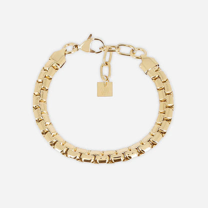 Bracelet Vana ZAG acier inoxydable doré maillons carrés femme Divinity Sète