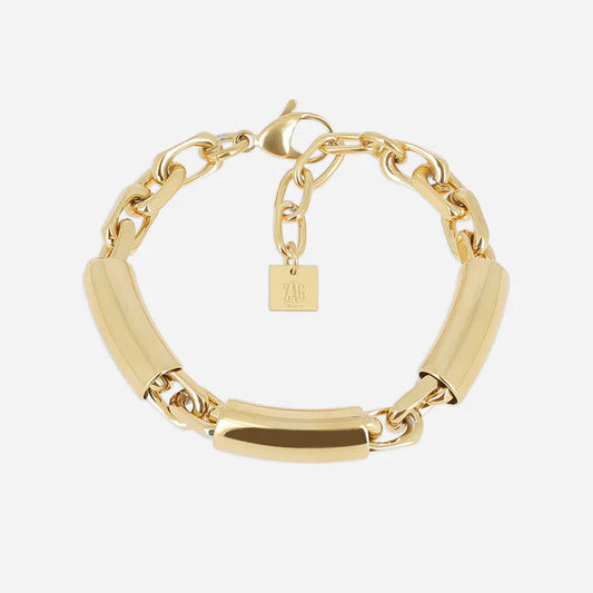 Bracelet Vignale ZAG acier inoxydable doré maillons larges femme Divinity Sète
