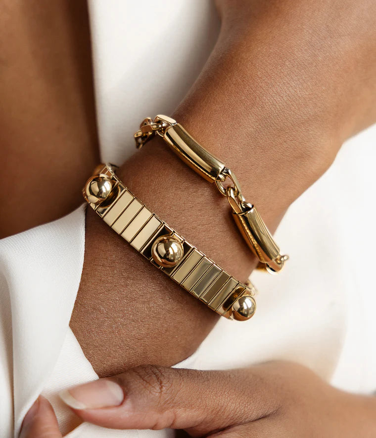 Bracelet Vignale ZAG acier inoxydable doré maillons larges femme Divinity Sète