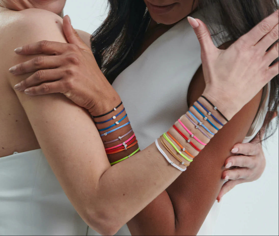 Bracelet Cuty 0.05CT Marron LoveLab Antwerp en argent 925 ou or 18K avec diamant de laboratoire sur fil marron