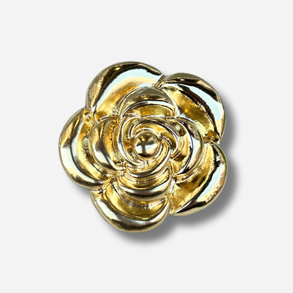 Broche aimantée bijou femme fleur dorée