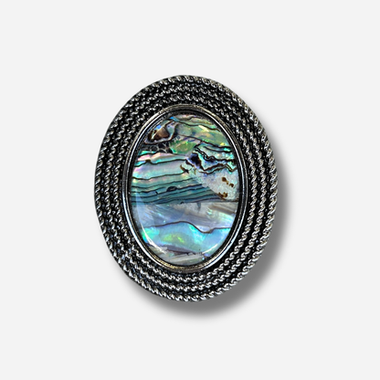 Broche aimantée bijou femme nacre ovale irisée