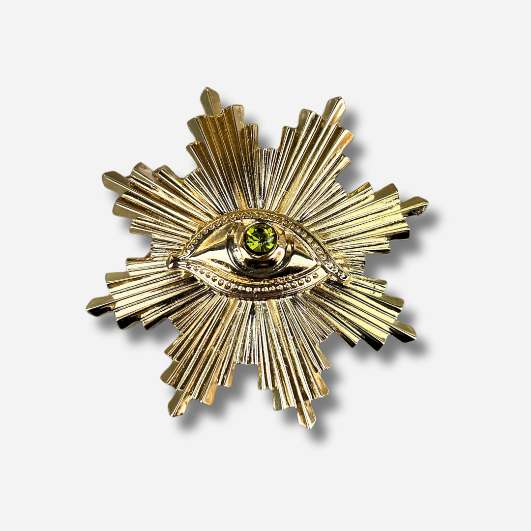 Broche aimantée bijou femme œil doré