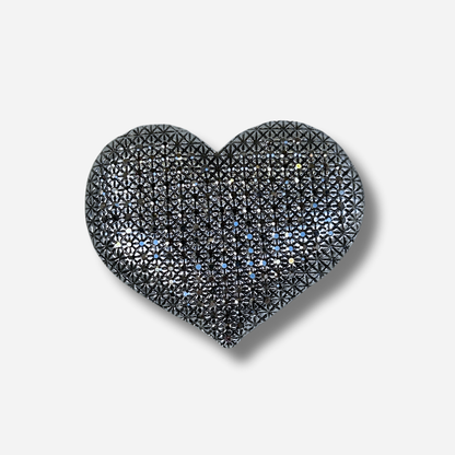 Broche aimantée bijou femme cœur argent
