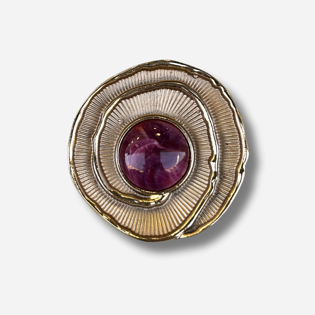 Broche aimantée fleur bordeaux bijou femme