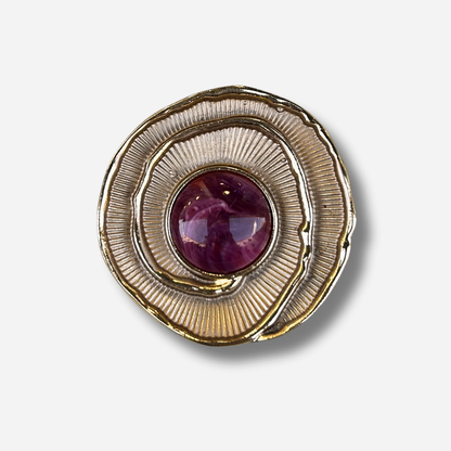 Broche aimantée fleur bordeaux bijou femme