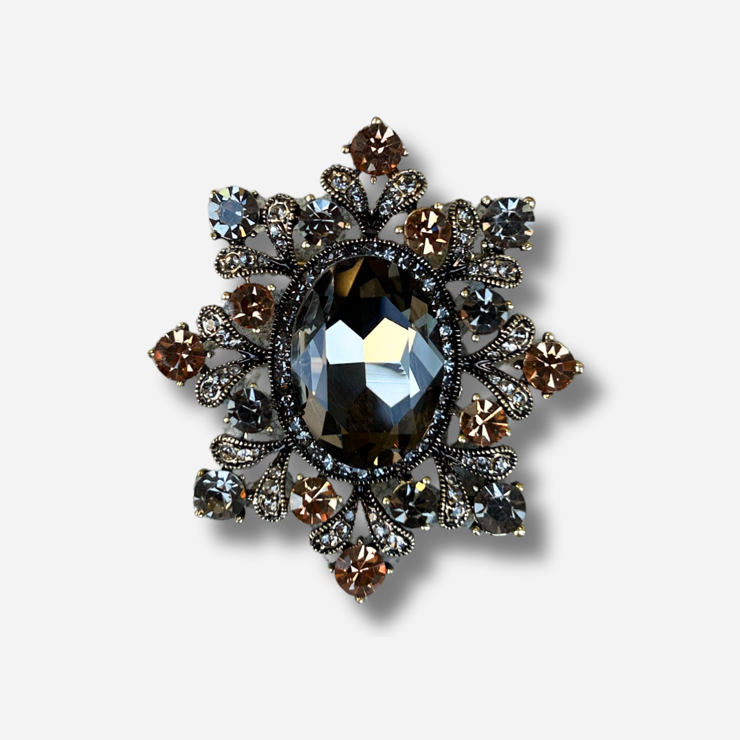 Broche aimantée flocon strass bijou femme