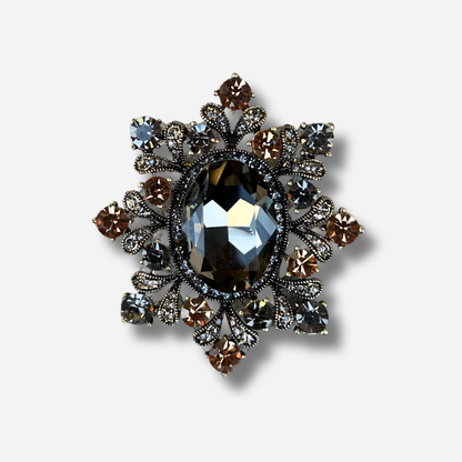 Broche aimantée flocon strass bijou femme