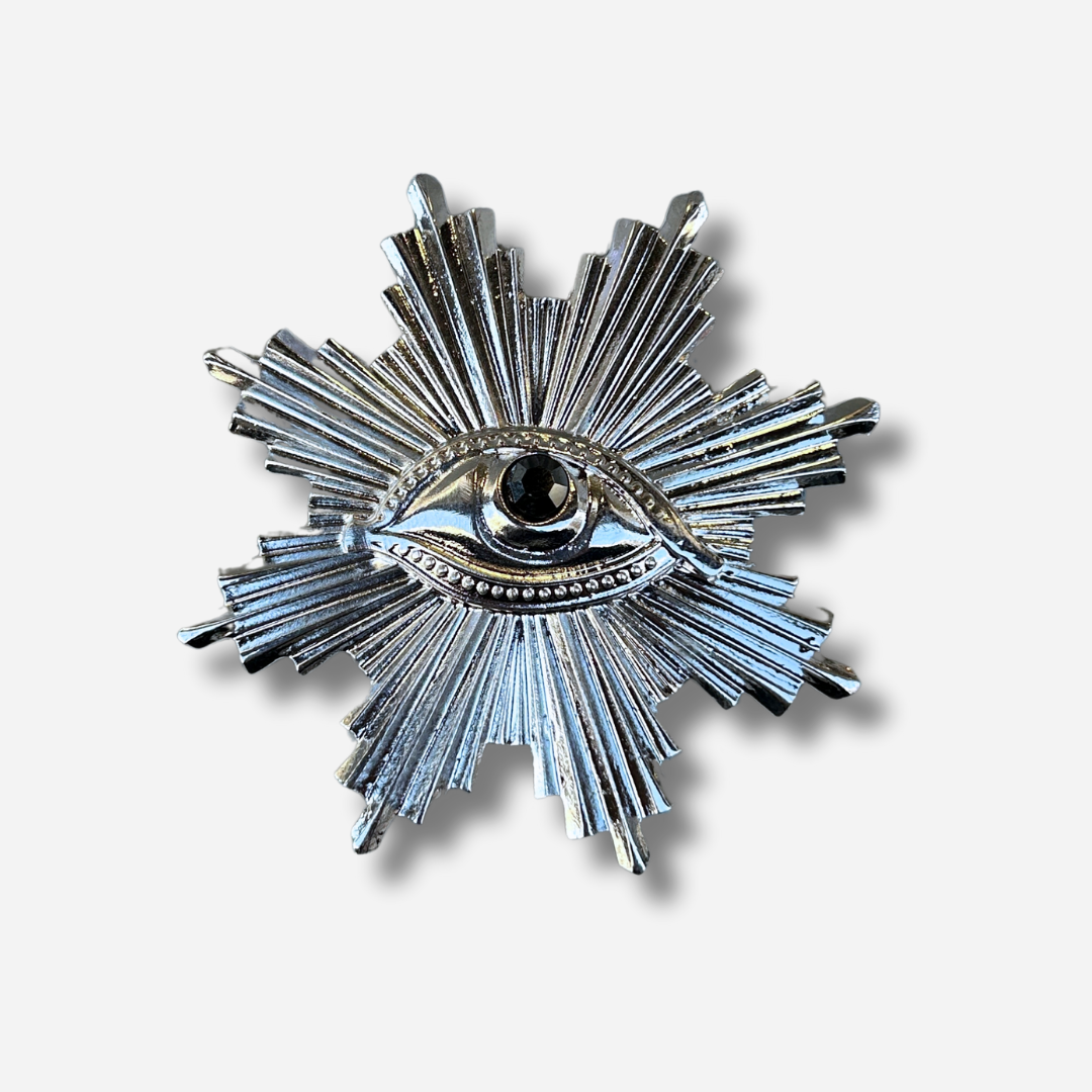 Broche bijou femme œil argent aimantée