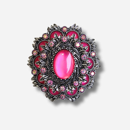 Broche bijou femme rosace rose élégante et originale