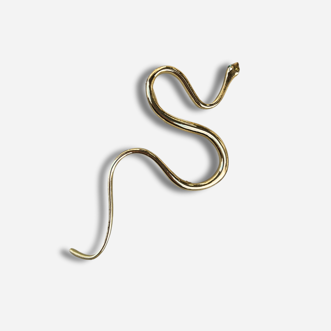 Broche bijou femme serpent doré au design épuré