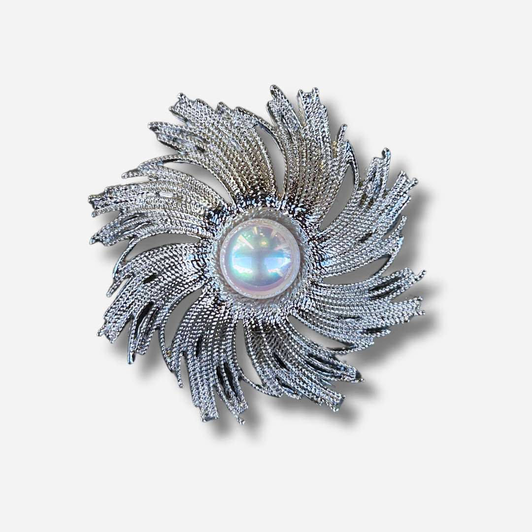 Broche tourbillon argent bijou femme