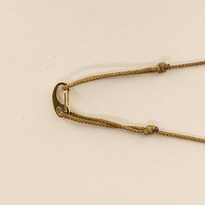 Collier Palombaggia Trèfle Argent Amadrina en acier doré 18K avec cristaux argentés, trèfle porte-bonheur et pampilles marines