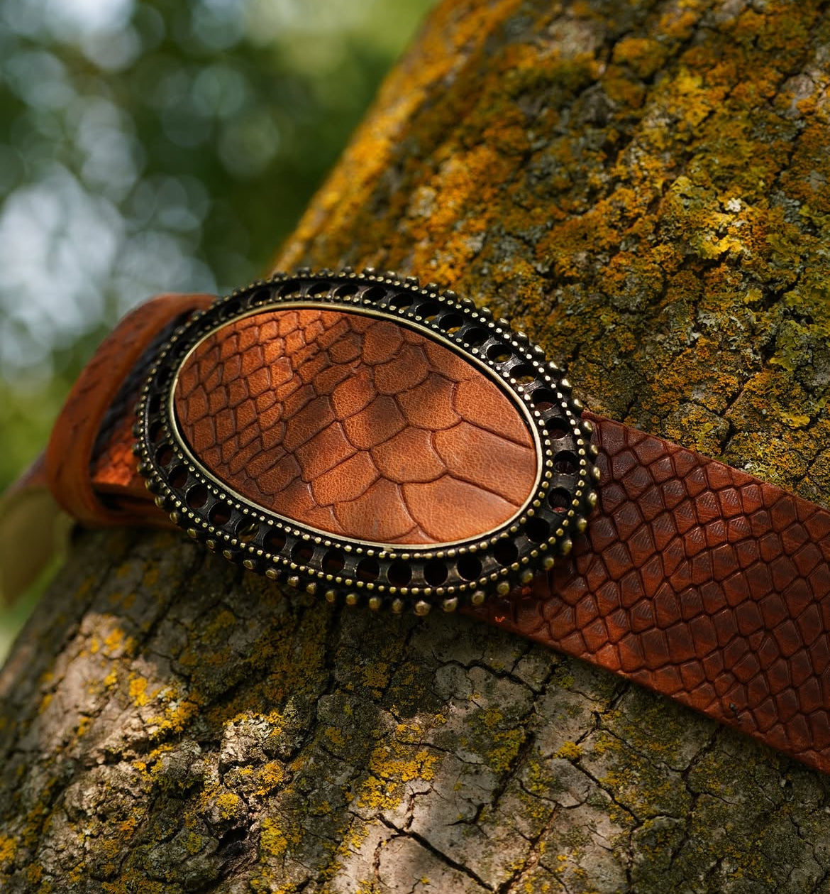 Ceinture Yolète effet python compatible boucles interchangeables