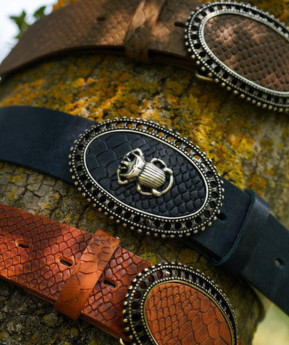 Ceinture Yolète effet python compatible boucles interchangeables