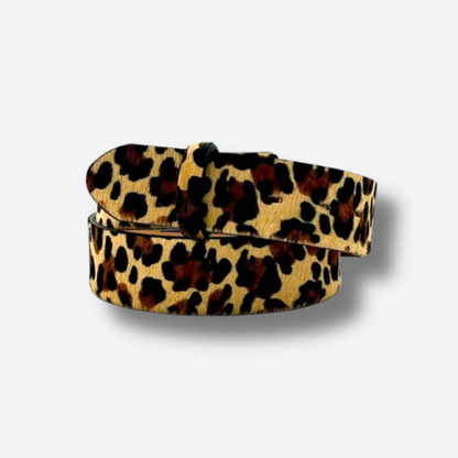Ceinture interchangeable Yolète léopard en cuir pour femme