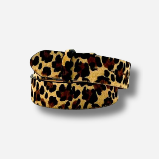 Ceinture interchangeable Yolète léopard en cuir pour femme