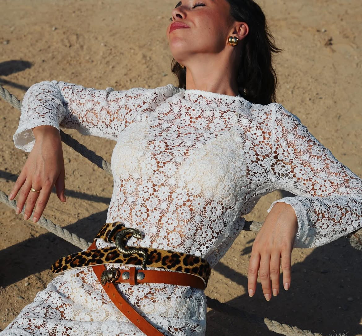 Ceinture léopard Yolète compatible boucles interchangeables
