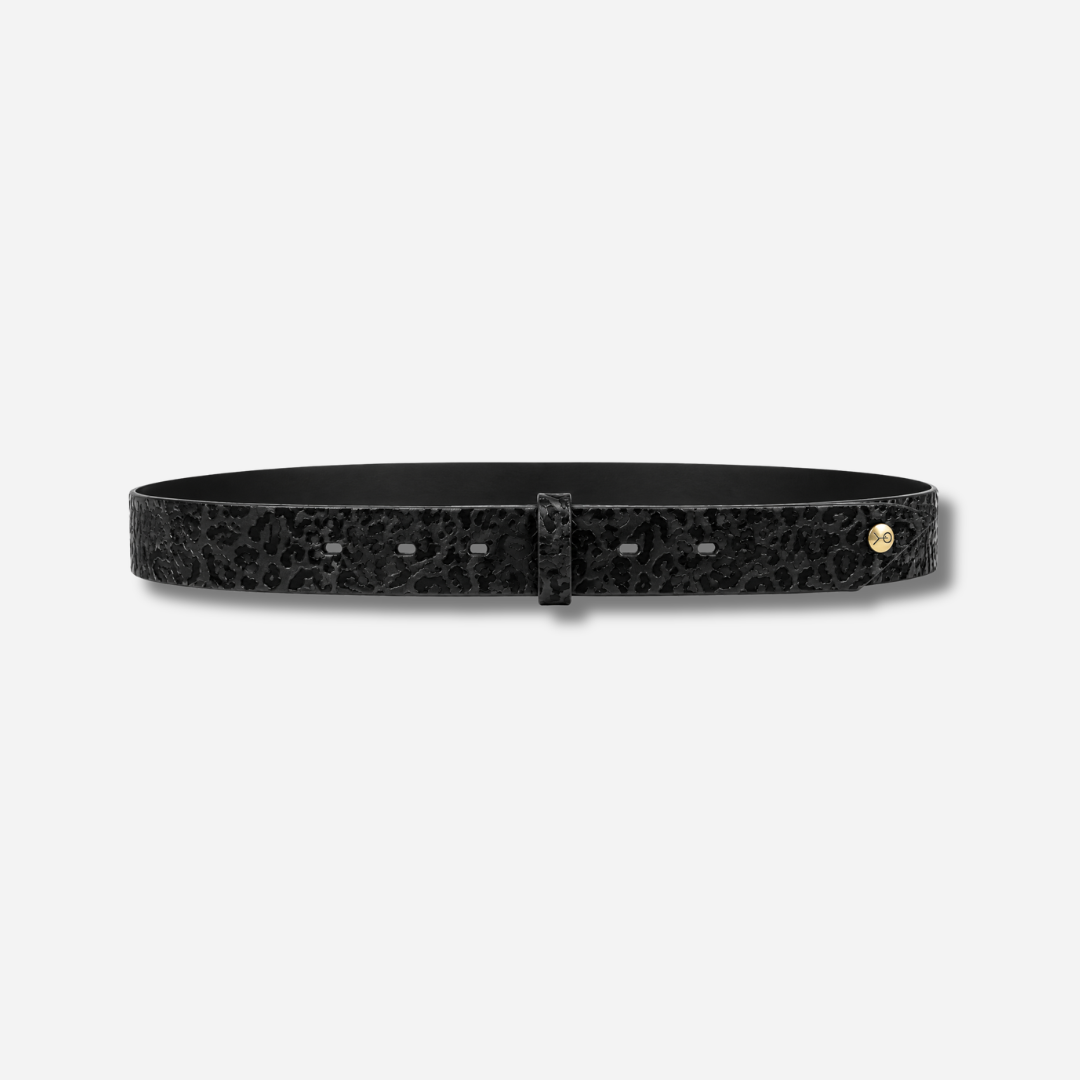CEINTURE - TIGE LÉOPARD NOIR