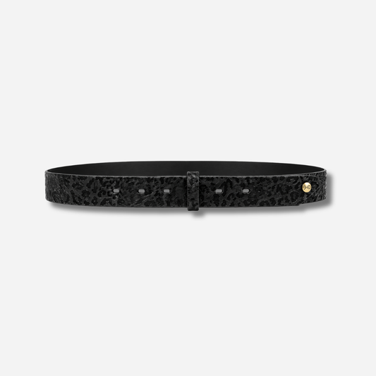 CEINTURE - TIGE LÉOPARD NOIR