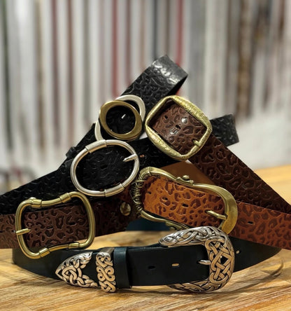 CEINTURE - TIGE LÉOPARD CAMEL