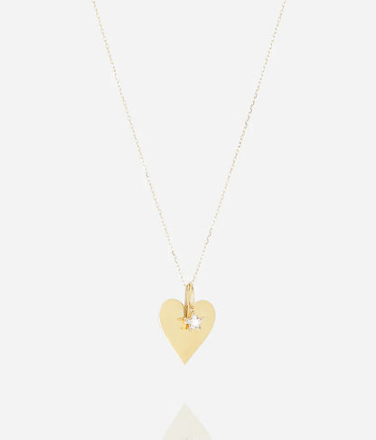 Collier Aito ZAG cœur acier inoxydable doré pendentif étoile zircon bijou femme Divinity Sète
