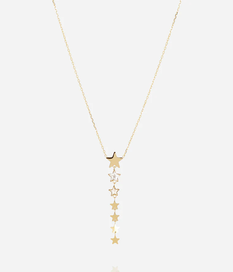 Collier Akiva ZAG étoiles pendantes acier inoxydable doré bijou femme Divinity Sète