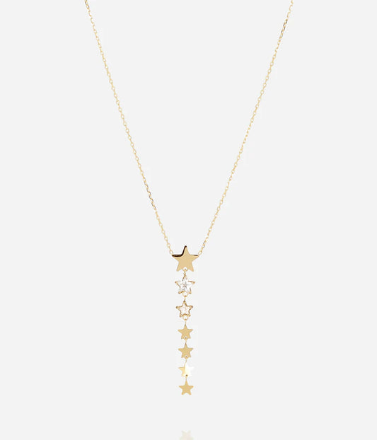 Collier Akiva ZAG étoiles pendantes acier inoxydable doré bijou femme Divinity Sète