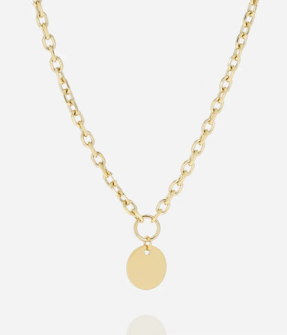 Collier Amato Zag doré chaîne maille épaisse médaille ronde
